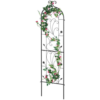 Metal Garden Trellis for Climbing Plant Support 60 x 15 in Rustproof V952-HPJHX1JTH60WGXYFNV0