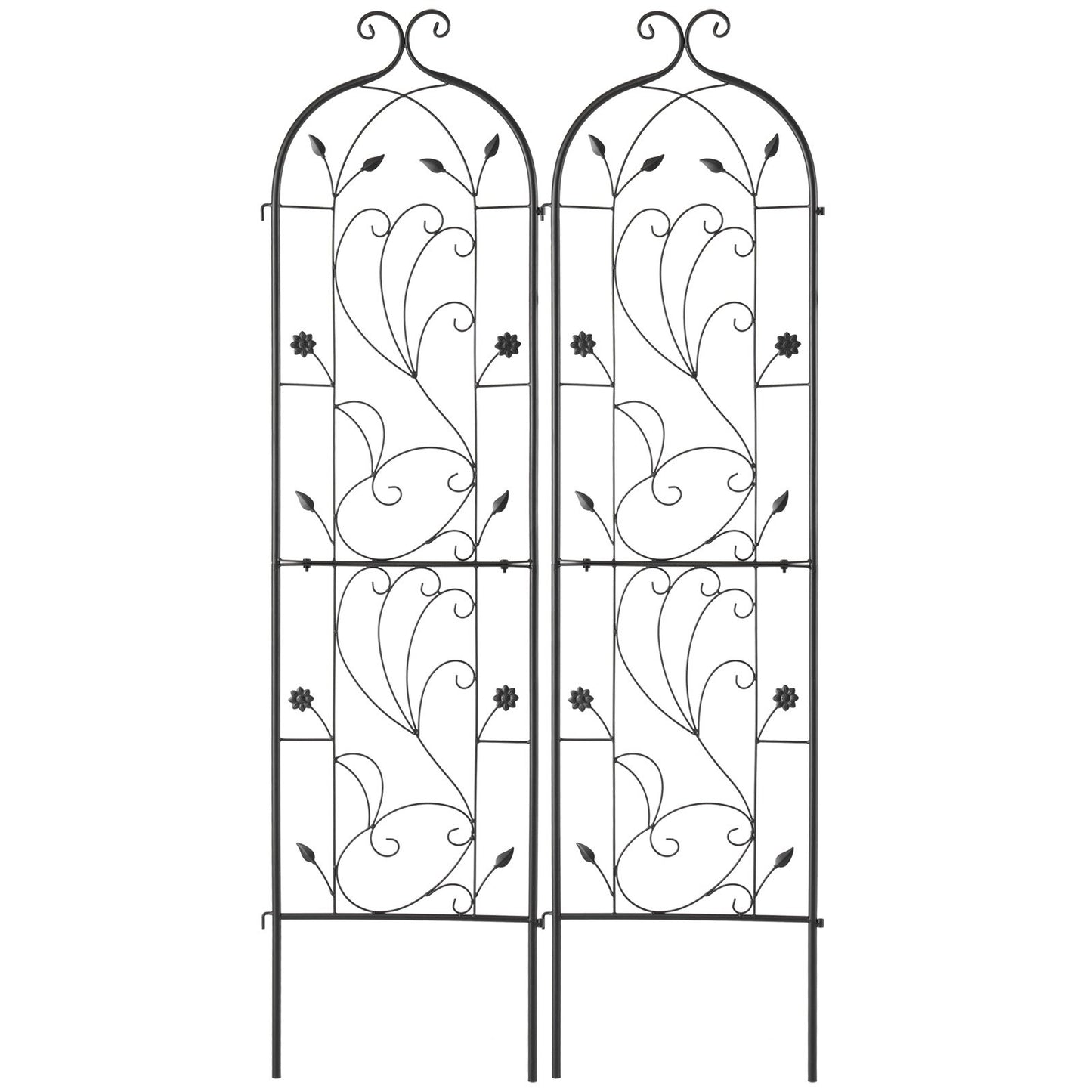 2 Packs Metal Garden Trellis for Climbing Plant Support 60x15 in Rustproof V952-HPJHX2JTH60WT4XPAV0