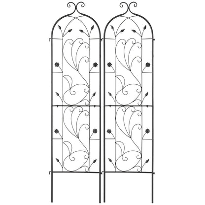 2 Packs Metal Garden Trellis for Climbing Plant Support 60x15 in Rustproof V952-HPJHX2JTH60WT4XPAV0