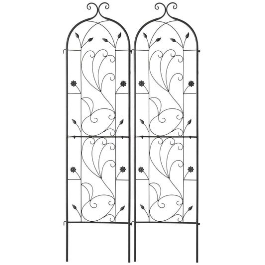 2 Packs Metal Garden Trellis for Climbing Plant Support 60x15 in Rustproof V952-HPJHX2JTH60WT4XPAV0