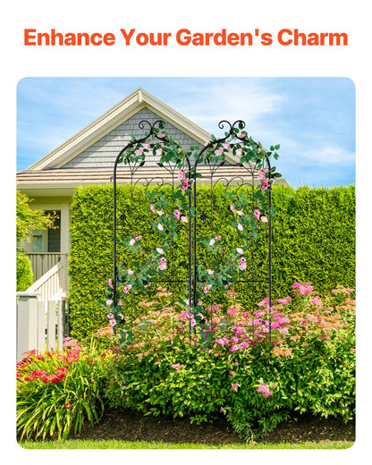 2 Packs Metal Garden Trellis for Climbing Plant Support 60x15 in Rustproof V952-HPJHX2JTH60WT4XPAV0