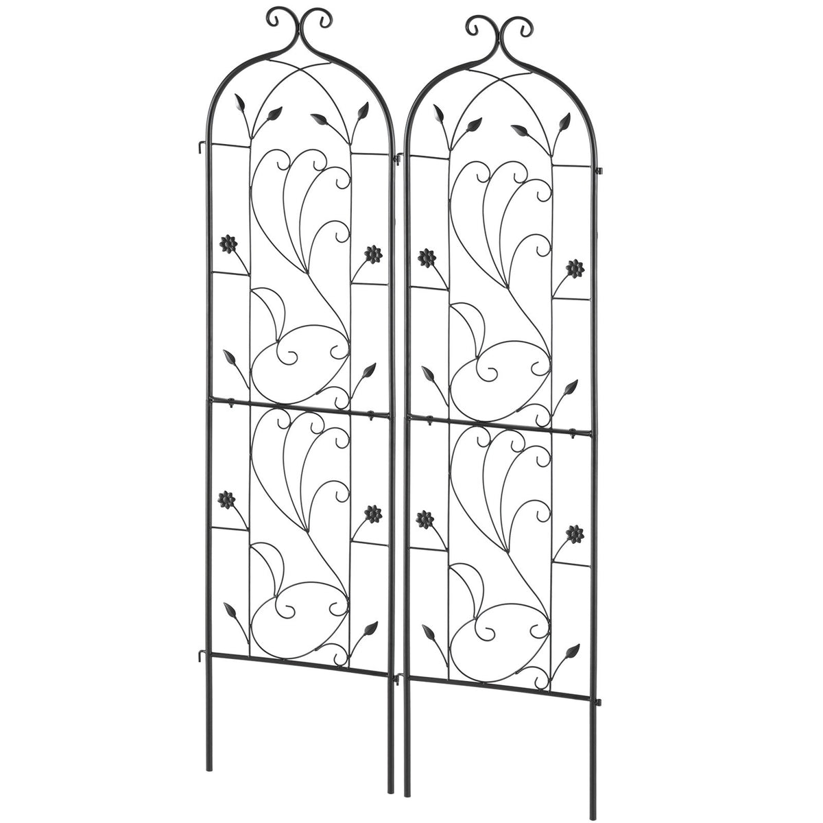 2 Packs Metal Garden Trellis for Climbing Plant Support 60x15 in Rustproof V952-HPJHX2JTH60WT4XPAV0