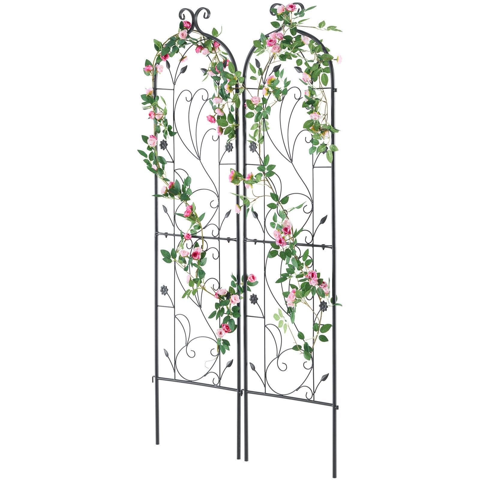 2 Packs Metal Garden Trellis for Climbing Plant Support 60x15 in Rustproof V952-HPJHX2JTH60WT4XPAV0