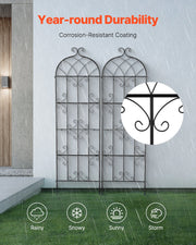 2 Packs Metal Garden Trellis for Climbing Plant Support 71x20 in Rustproof V952-HPJHX2JTH71WKVLCJV0