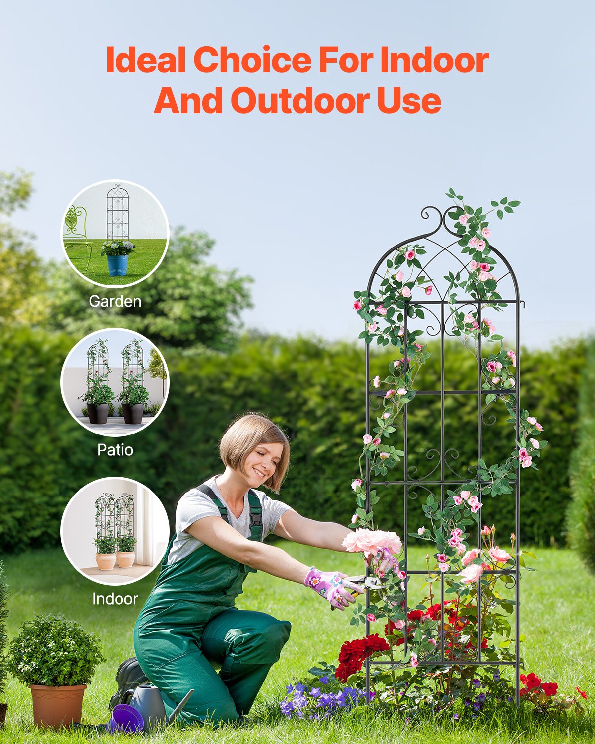 2 Packs Metal Garden Trellis for Climbing Plant Support 71x20 in Rustproof V952-HPJHX2JTH71WKVLCJV0