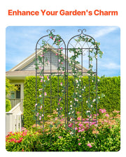 2 Packs Metal Garden Trellis for Climbing Plant Support 87x20 in Rustproof V952-HPJHX2JTH87W13N5YV0