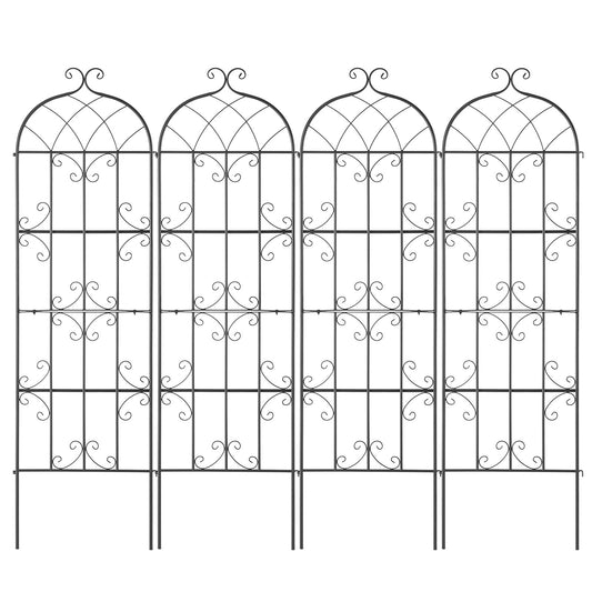 4 Packs Metal Garden Trellis for Climbing Plant Support 71x20 in Rustproof V952-HPJHX4JTH71WYJPT6V0