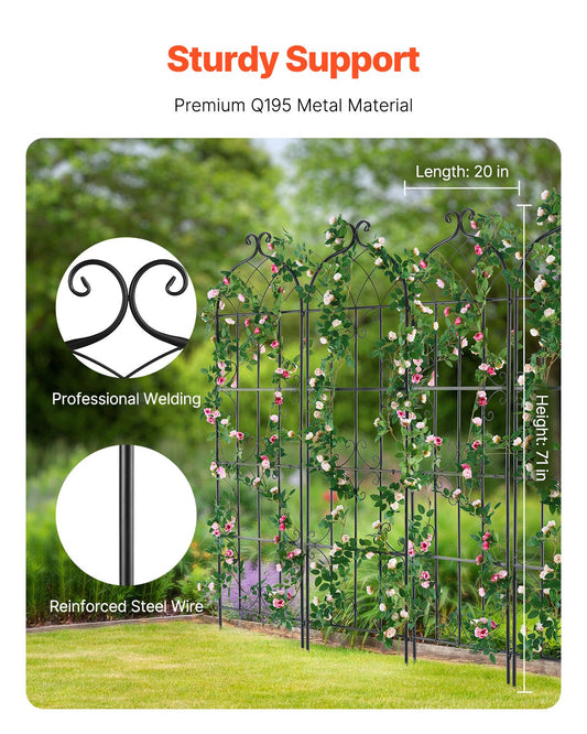 4 Packs Metal Garden Trellis for Climbing Plant Support 71x20 in Rustproof V952-HPJHX4JTH71WYJPT6V0