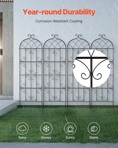 4 Packs Metal Garden Trellis for Climbing Plant Support 71x20 in Rustproof V952-HPJHX4JTH71WYJPT6V0