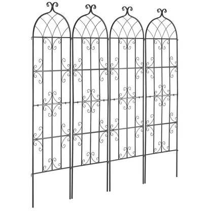 4 Packs Metal Garden Trellis for Climbing Plant Support 71x20 in Rustproof V952-HPJHX4JTH71WYJPT6V0