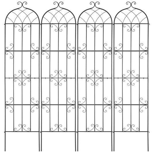 Garden Trellis for Climbing Plants, 87 x 20 in, 4 Packs Rustproof Metal Garden Flower Trellis, Outdoor V952-HPJHX4JTH87W88ZO1V0