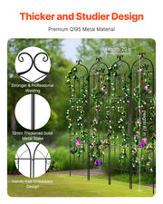 Garden Trellis for Climbing Plants, 87 x 20 in, 4 Packs Rustproof Metal Garden Flower Trellis, Outdoor V952-HPJHX4JTH87W88ZO1V0