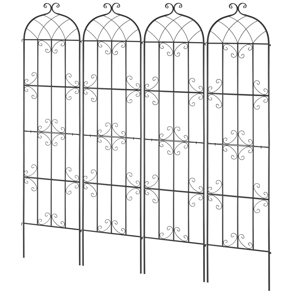 Garden Trellis for Climbing Plants, 87 x 20 in, 4 Packs Rustproof Metal Garden Flower Trellis, Outdoor V952-HPJHX4JTH87W88ZO1V0