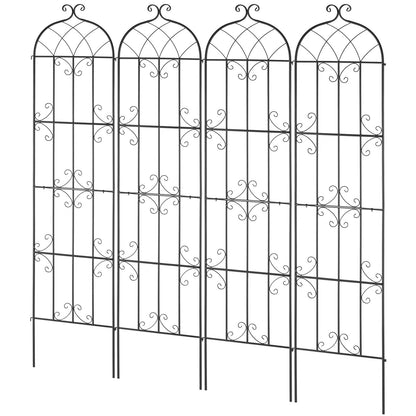 Garden Trellis for Climbing Plants, 87 x 20 in, 4 Packs Rustproof Metal Garden Flower Trellis, Outdoor V952-HPJHX4JTH87W88ZO1V0