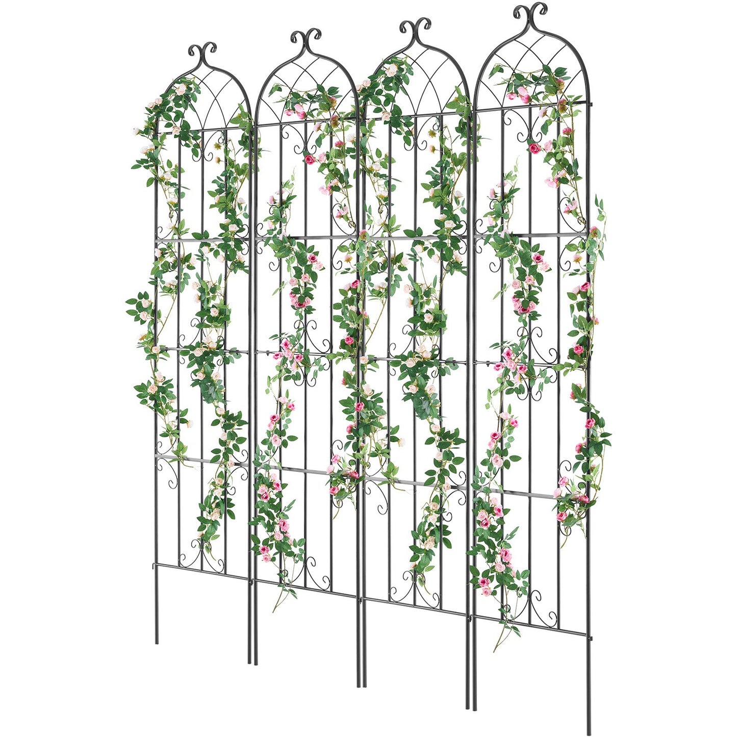 Garden Trellis for Climbing Plants, 87 x 20 in, 4 Packs Rustproof Metal Garden Flower Trellis, Outdoor V952-HPJHX4JTH87W88ZO1V0