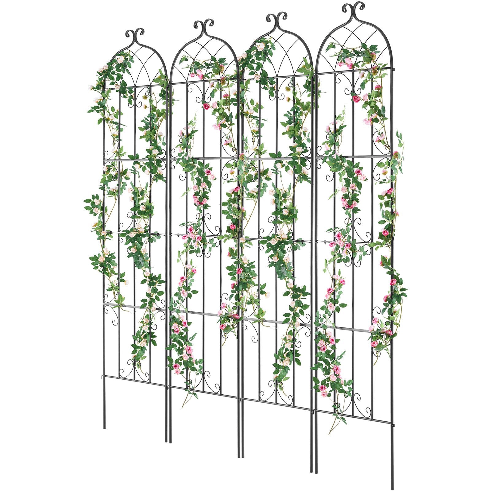 Garden Trellis for Climbing Plants, 87 x 20 in, 4 Packs Rustproof Metal Garden Flower Trellis, Outdoor V952-HPJHX4JTH87W88ZO1V0