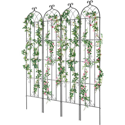 Garden Trellis for Climbing Plants, 87 x 20 in, 4 Packs Rustproof Metal Garden Flower Trellis, Outdoor V952-HPJHX4JTH87W88ZO1V0
