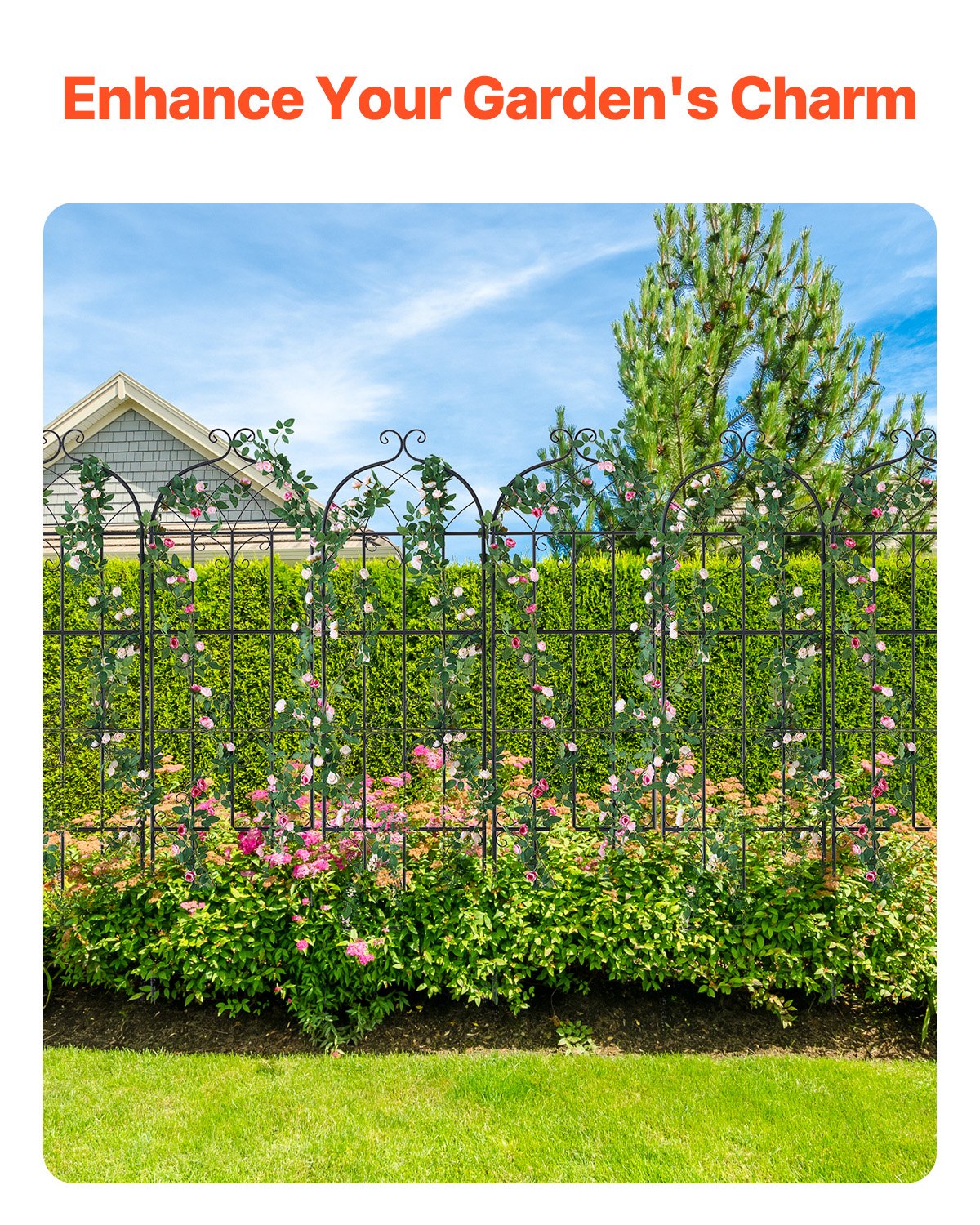 4 Packs Metal Garden Trellis for Climbing Plant Support 71x20 in Rustproof V952-HPJHX6JTH71WWTFZ4V0