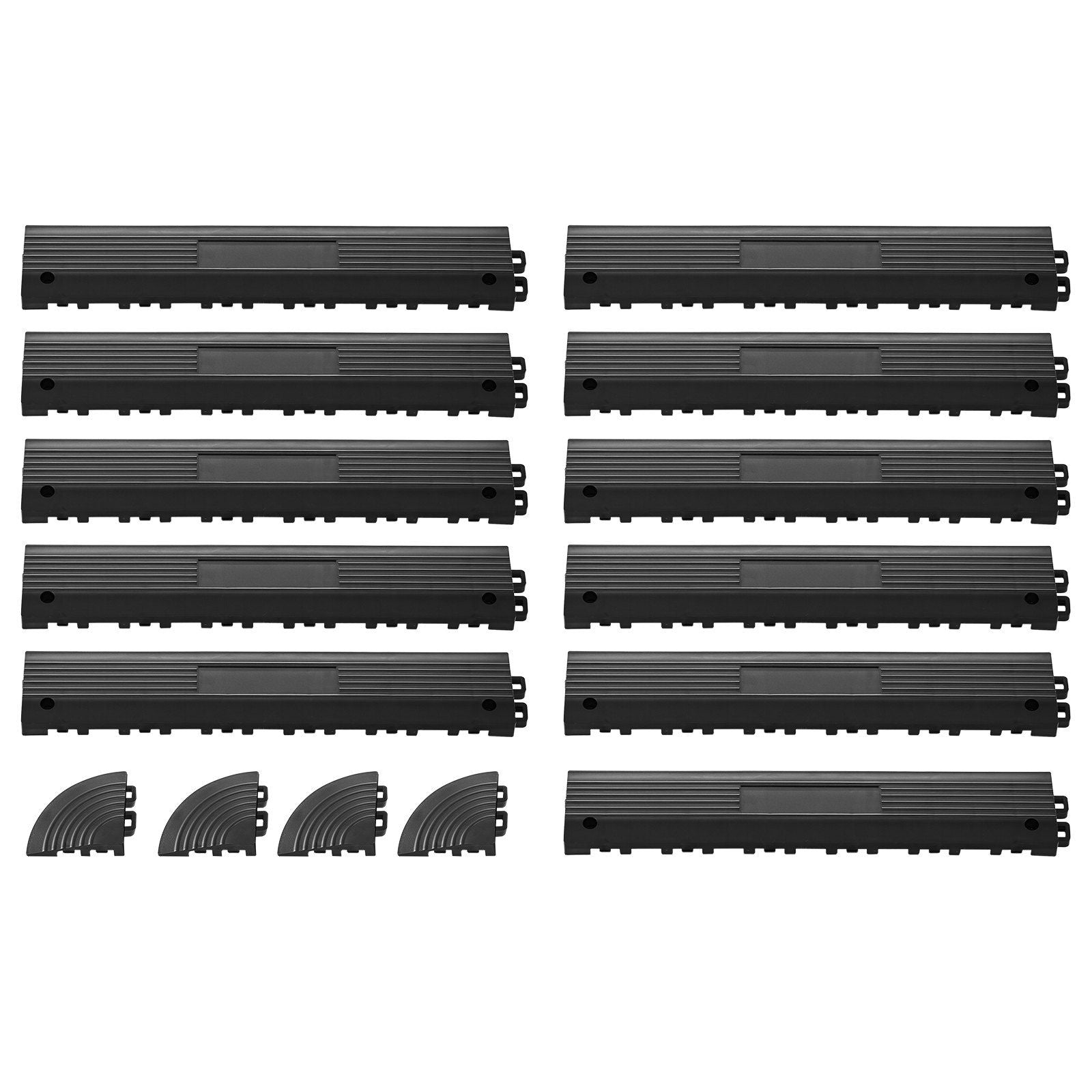 Transition Edge Kit, 11-Piece, Durable Straight Garage Floor Edging, PP Material, Easy Installation, Edge V952-HSDBTBDSK11PZQGZJ001V0
