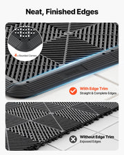 Transition Edge Kit, 11-Piece, Durable Straight Garage Floor Edging, PP Material, Easy Installation, Edge V952-HSDBTBDSK11PZQGZJ001V0