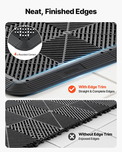 Transition Edge Kit, 11-Piece, Durable Straight Garage Floor Edging, PP Material, Easy Installation, Edge V952-HSDBTBDSK11PZQGZJ001V0