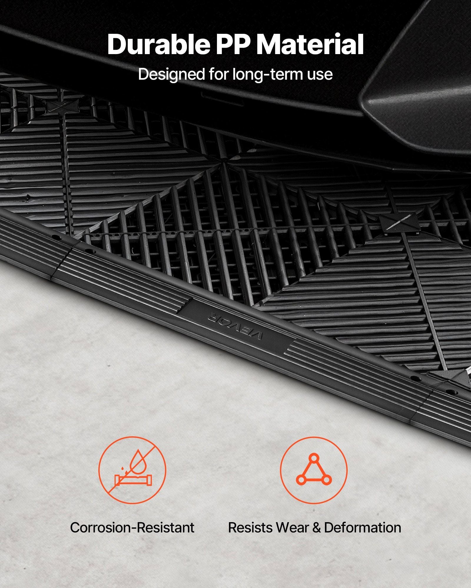 Transition Edge Kit, 11-Piece, Durable Straight Garage Floor Edging, PP Material, Easy Installation, Edge V952-HSDBTBDSK11PZQGZJ001V0