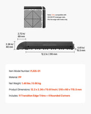Transition Edge Kit, 11-Piece, Durable Straight Garage Floor Edging, PP Material, Easy Installation, Edge V952-HSDBTBDSK11PZQGZJ001V0