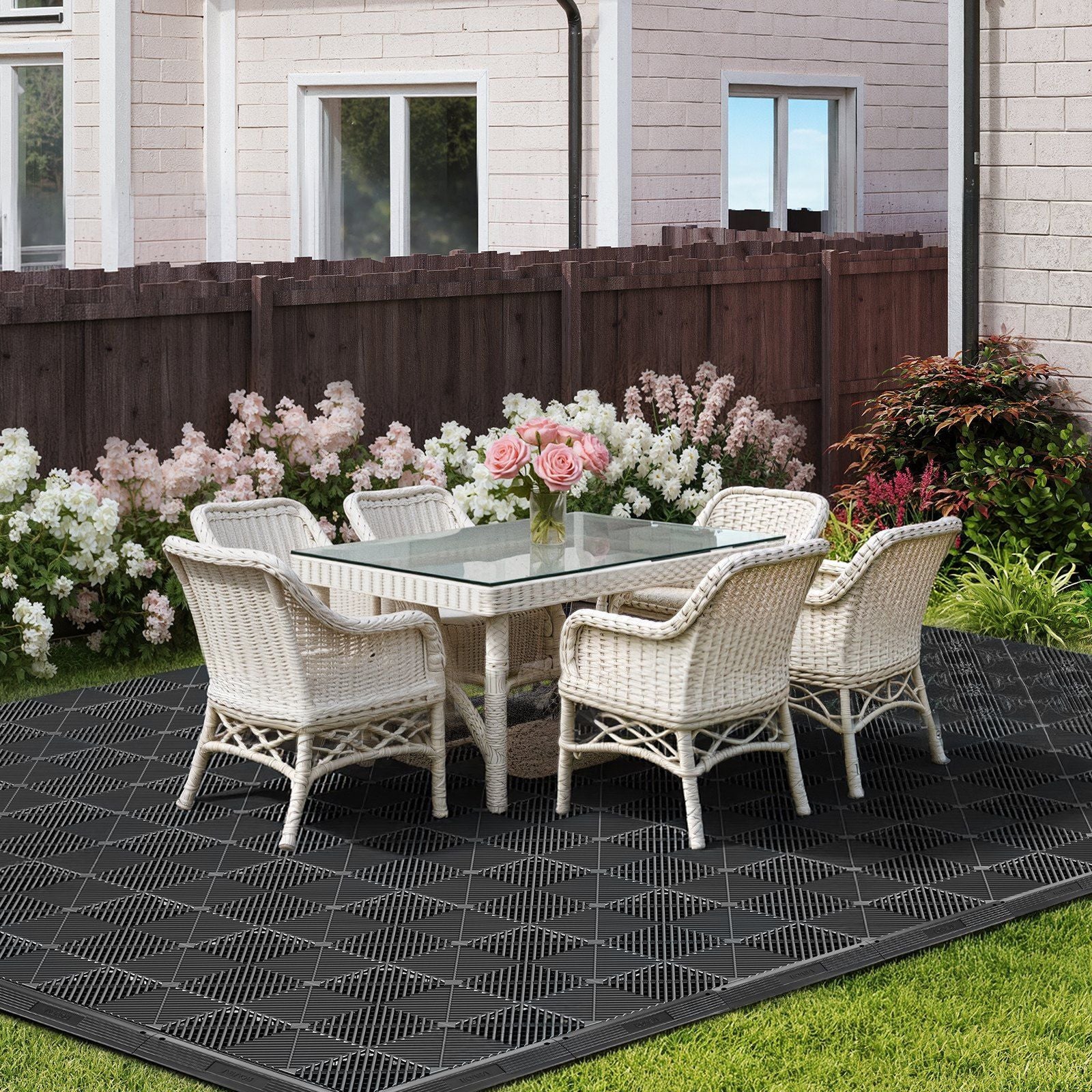 Transition Edge Kit, 11-Piece, Durable Straight Garage Floor Edging, PP Material, Easy Installation, Edge V952-HSDBTBDSK11PZQGZJ001V0