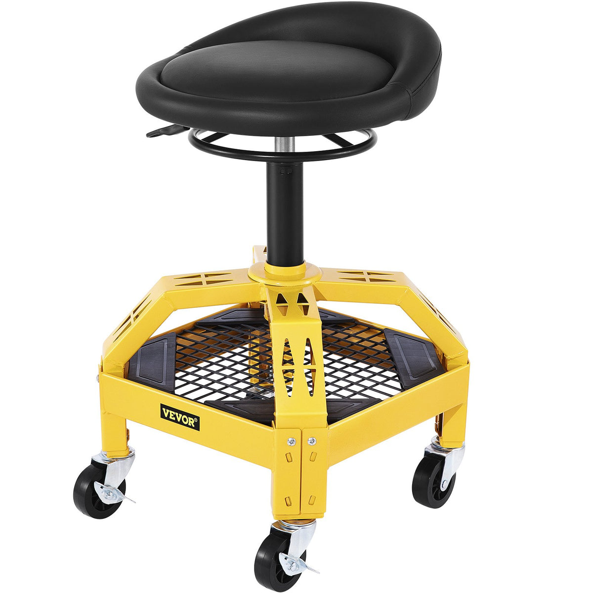 Rolling Garage Stool, 300LBS Capacity, Adjustable Height from 24 in to 28.7 in, Mechanic Seat with 360-degree V952-HSGLJGCKXCDBDZBARV0