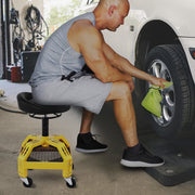 Rolling Garage Stool, 300LBS Capacity, Adjustable Height from 24 in to 28.7 in, Mechanic Seat with 360-degree V952-HSGLJGCKXCDBDZBARV0