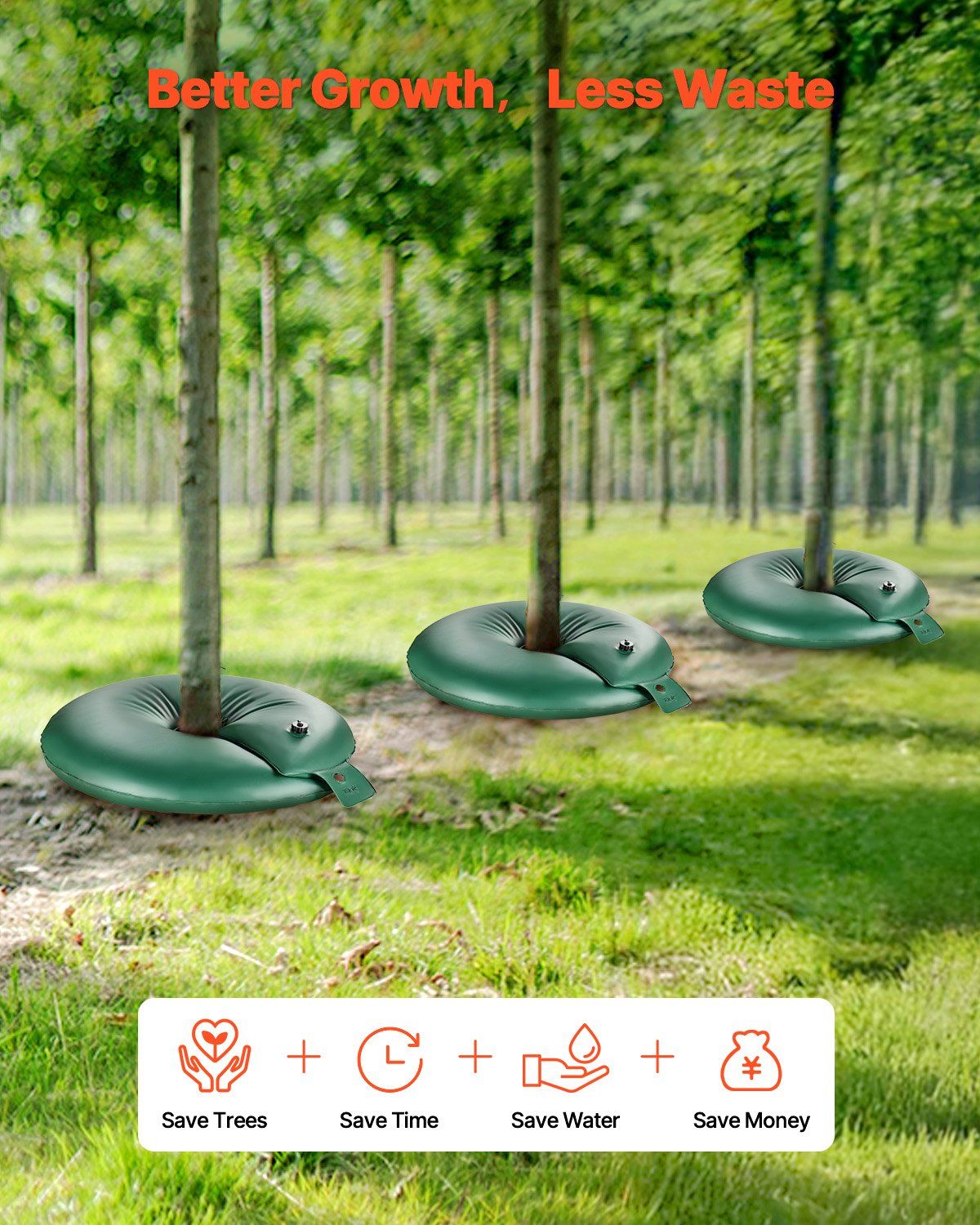 Tree Watering Rings, 4 Pcs 20 Gallons Tree Watering Bags, 6-9 Hours Slow Release, Refillable Planting Water V952-HSJSD20GAL4JCBTVEV0