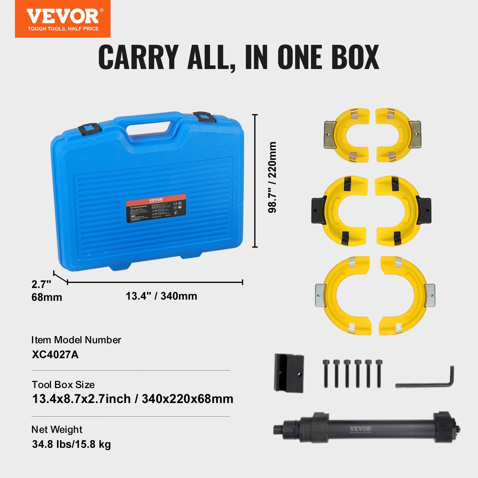 Strut Spring Compressor Set, Macpherson Strut Spring Compressor Kit, Interchangeable Fork Strut Coil V952-HSJZDHCZQTSLGFG8SV0