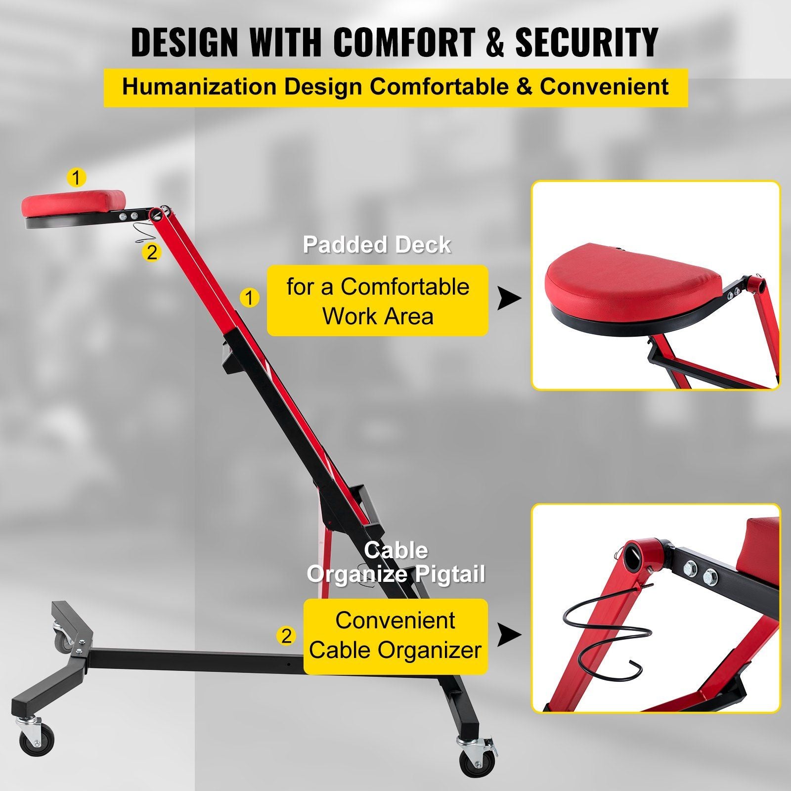 Foldable Engine Creeper Easy Engine Access Creeper for Garage or Workshop V952-HSKZDQCFDJXLCDOR1V0