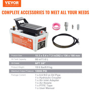Air Hydraulic Pump, 10,000 PSI 1/2 Gal Reservoir, NPT 3/8" Oil Outlet, NPT 1/4" Inlet, 6.6 ft Pipe, Foot V952-HSMJTELECTRIC8F6HV0