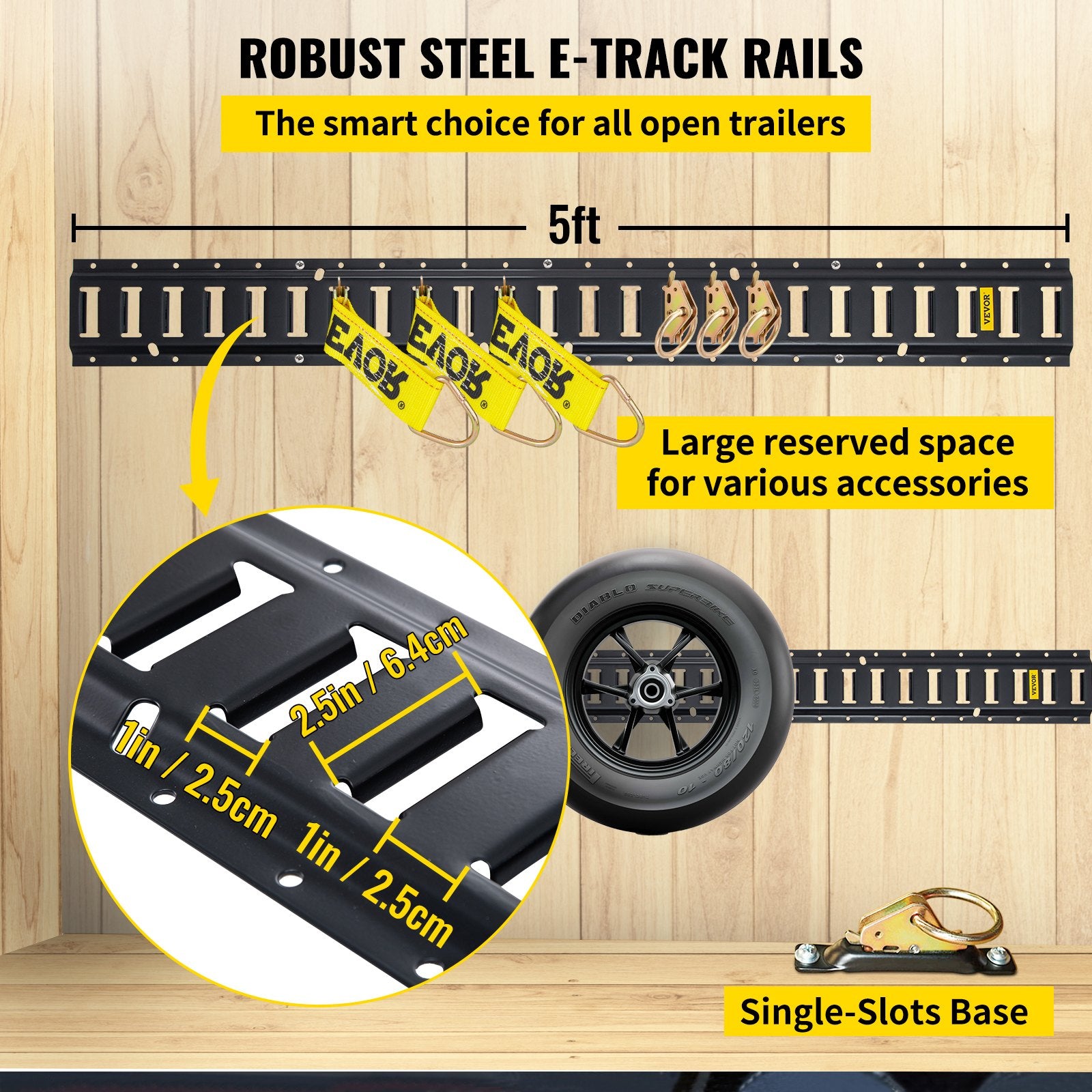 E Track Tie Down Rail Kit 30PCs 1.52m E Track Rails Enclosed Cargo Trailer V952-HSPSE5FT28PCSYVR0V0
