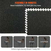 12 PCS 14 mm Thick Gym Floor Mats, 24" x 24" EVA Foam & Rubber Top Interlocking Workout Floor Mats with 4.5 V952-HSXJDDHDHDBDDEEXWV0