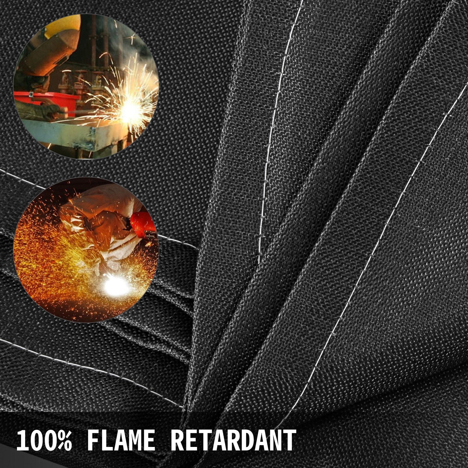 10 x 10 Ft Welding Blanket Black Fiberglass Blanket Portable Fiberglass Fire Retardant Blanket Welding Mat V952-HT10X10HS00000001V0