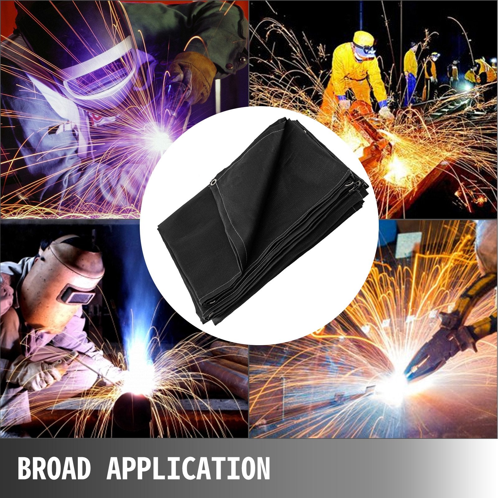 10 x 10 Ft Welding Blanket Black Fiberglass Blanket Portable Fiberglass Fire Retardant Blanket Welding Mat V952-HT10X10HS00000001V0