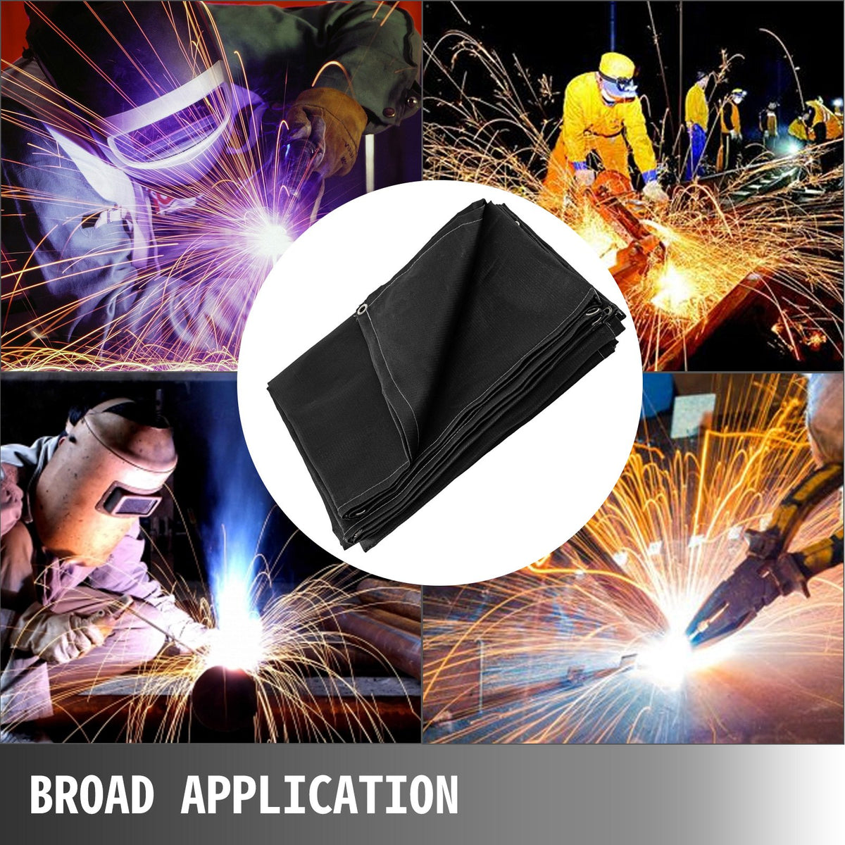 10 x 10 Ft Welding Blanket Black Fiberglass Blanket Portable Fiberglass Fire Retardant Blanket Welding Mat V952-HT10X10HS00000001V0
