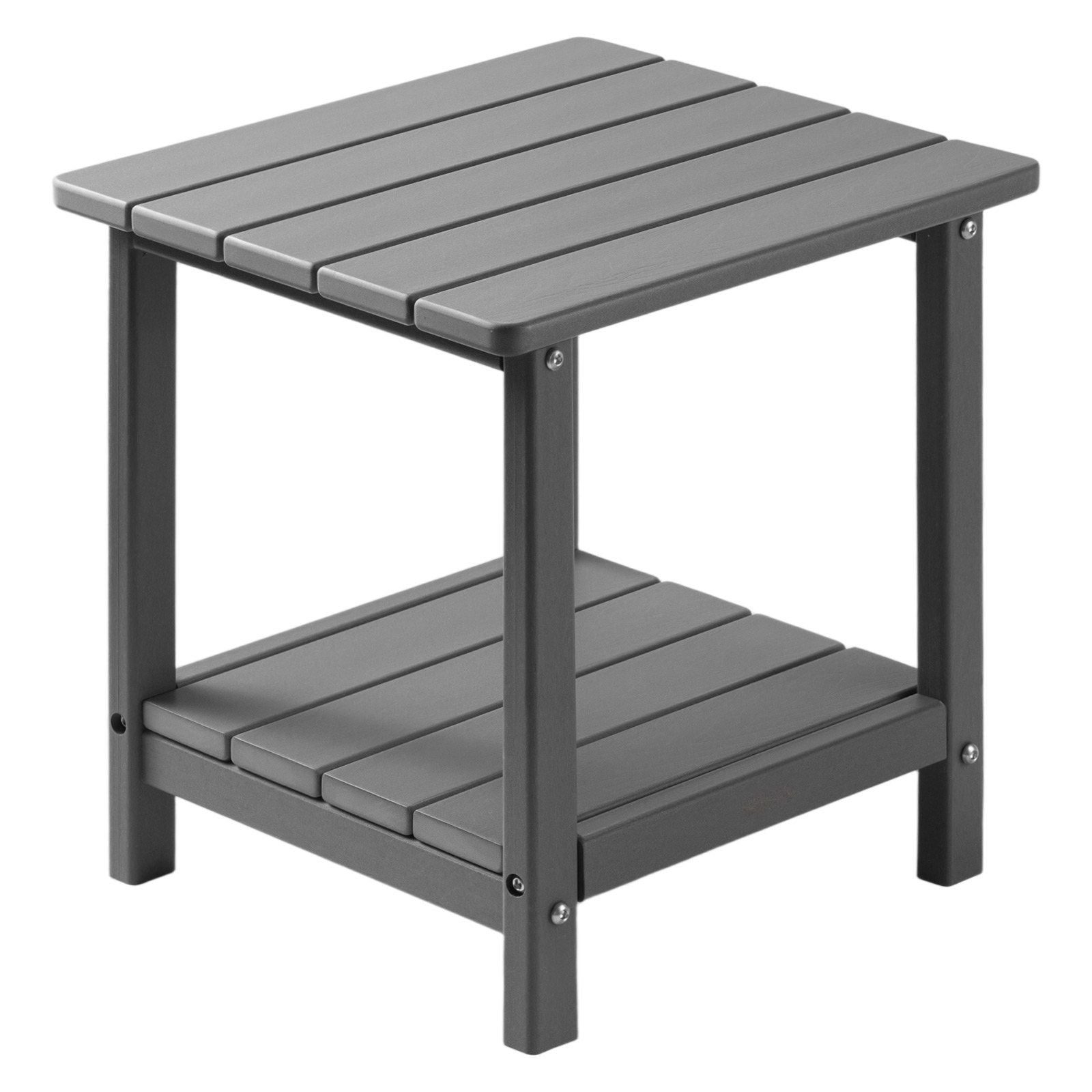 Outdoor Side Table, 450W x 380D x 440H mm, Double Layer HDPE Outside End Table for Easy Maintenance, V952-HWBZHDPEJXZMOR2RE001V0