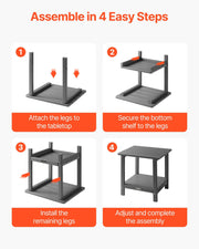 Outdoor Side Table, 450W x 380D x 440H mm, Double Layer HDPE Outside End Table for Easy Maintenance, V952-HWBZHDPEJXZMOR2RE001V0