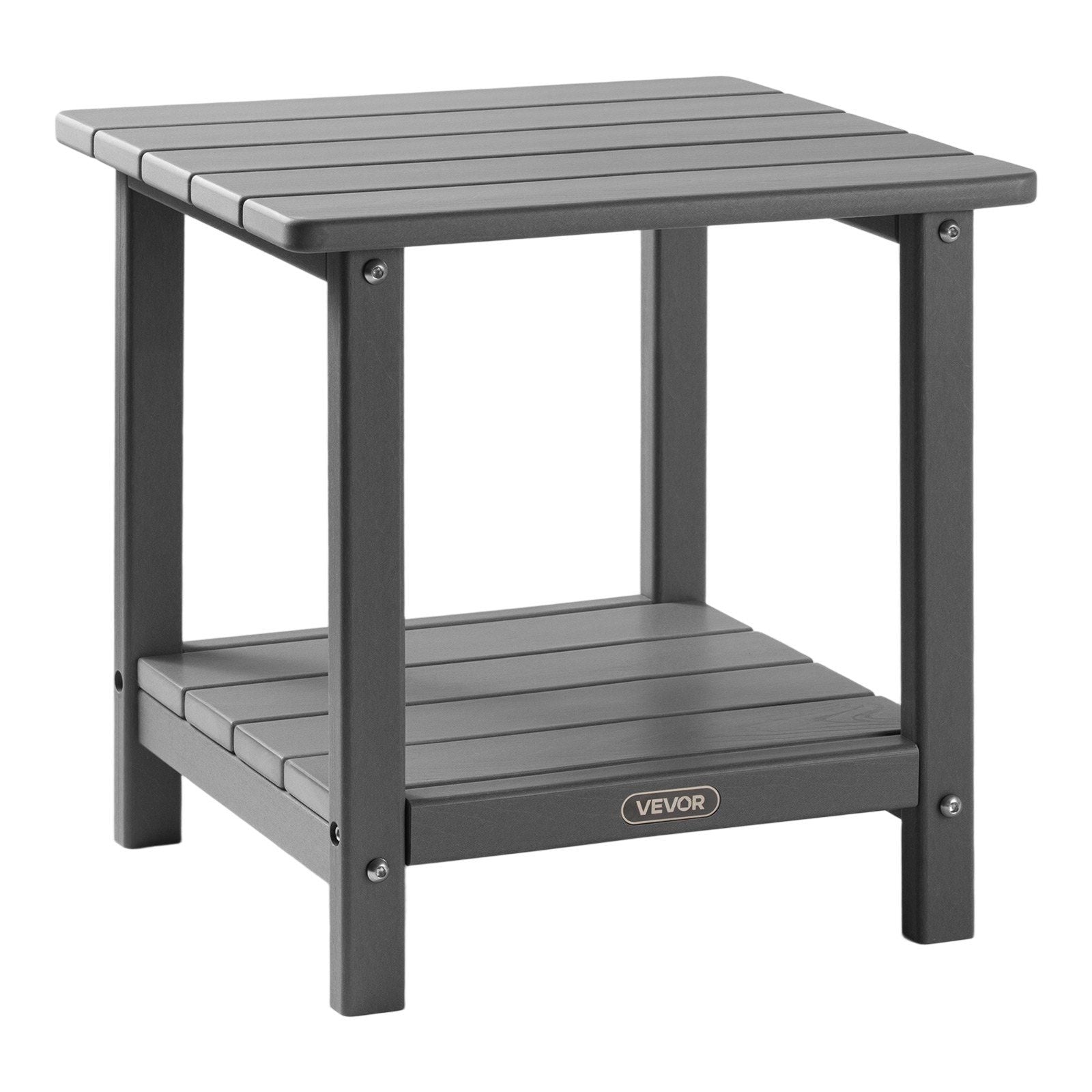 Outdoor Side Table, 450W x 380D x 440H mm, Double Layer HDPE Outside End Table for Easy Maintenance, V952-HWBZHDPEJXZMOR2RE001V0
