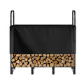Firewood Rack with Waterproof Cover, 1.22m Outdoor Firewood Holder, 1/4 Cord Storage Metal Log Holder, 400lb V952-HWDCJ4FT20MMXR42A001V0