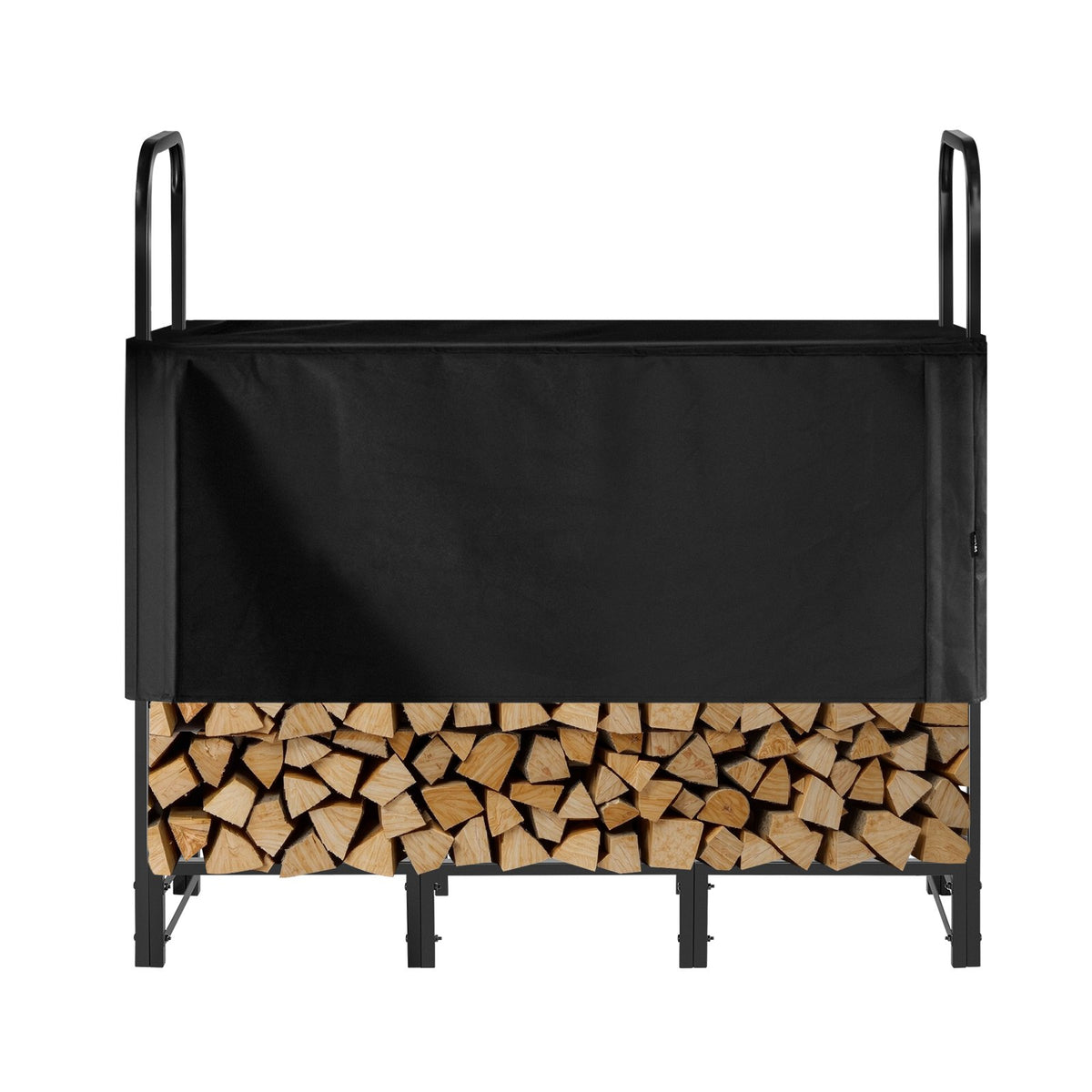 Firewood Rack with Waterproof Cover, 1.22m Outdoor Firewood Holder, 1/4 Cord Storage Metal Log Holder, 400lb V952-HWDCJ4FT20MMXR42A001V0