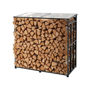 Firewood Rack with Sloped Roof, 143cm Outdoor Firewood Holder, 1/4 Cord Log Storage Shed, 299kg Max Weight V952-HWDCJ4FT20MMZB5Q6001V0