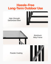 Firewood Rack with Sloped Roof, 143cm Outdoor Firewood Holder, 1/4 Cord Log Storage Shed, 299kg Max Weight V952-HWDCJ4FT20MMZB5Q6001V0