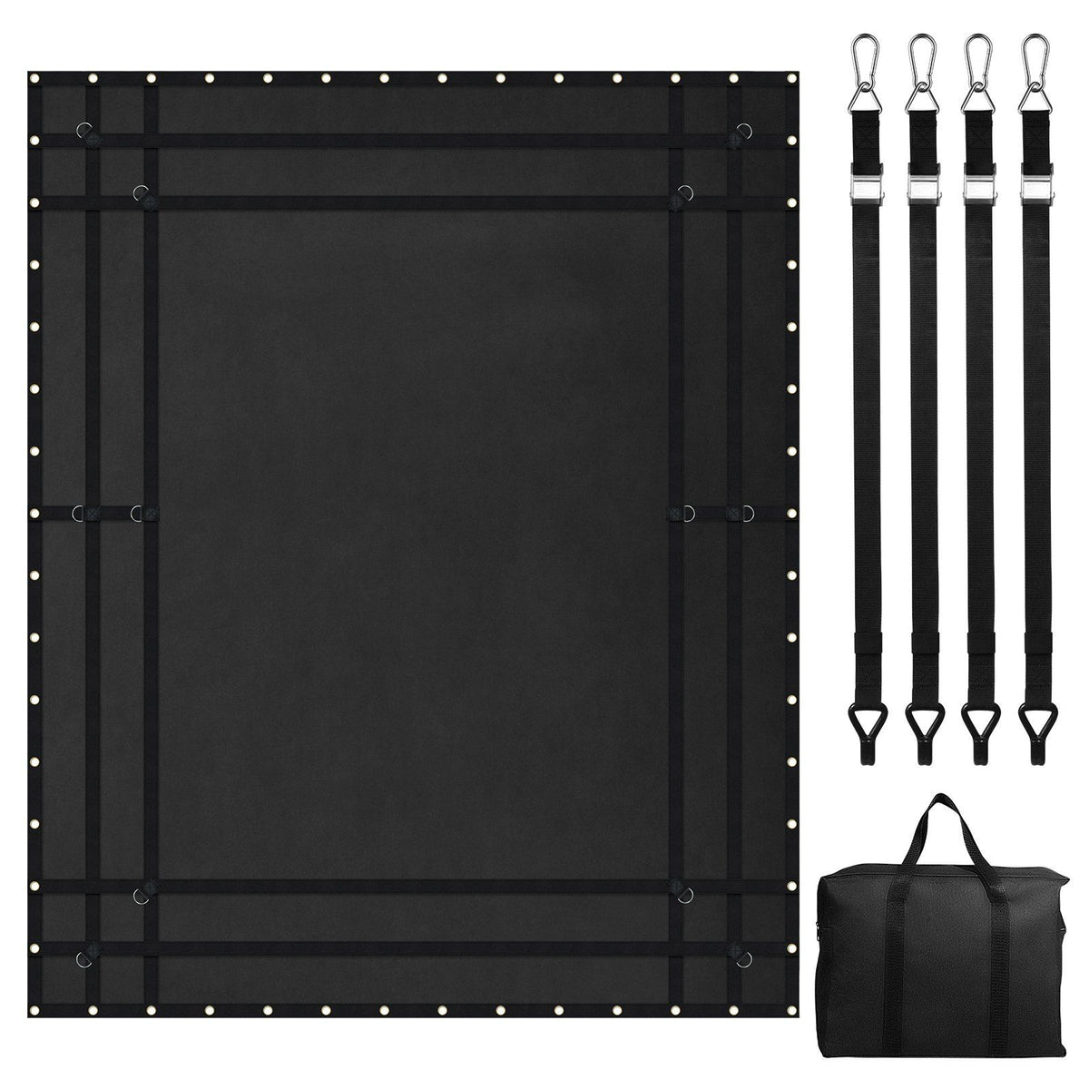 Cargo Net, 3050 x 2670 mm, Heavy Duty Truck Cargo Net for Truck Bed, 4 Adjustable Straps with Carabiners and V952-HWGDWYMESHYFSTOU0V0