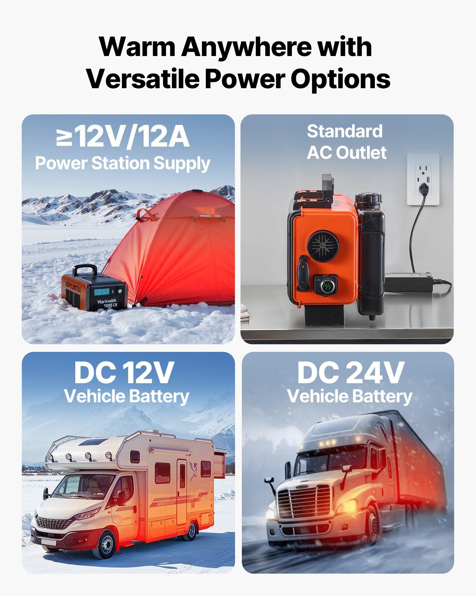 Diesel Heater, 8KW, DC 12V/24V, All in One Portable Diesel Air Heater with Remote Control and LCD Screen, V952-HWKCYJRQ25N1RZFYA001V3