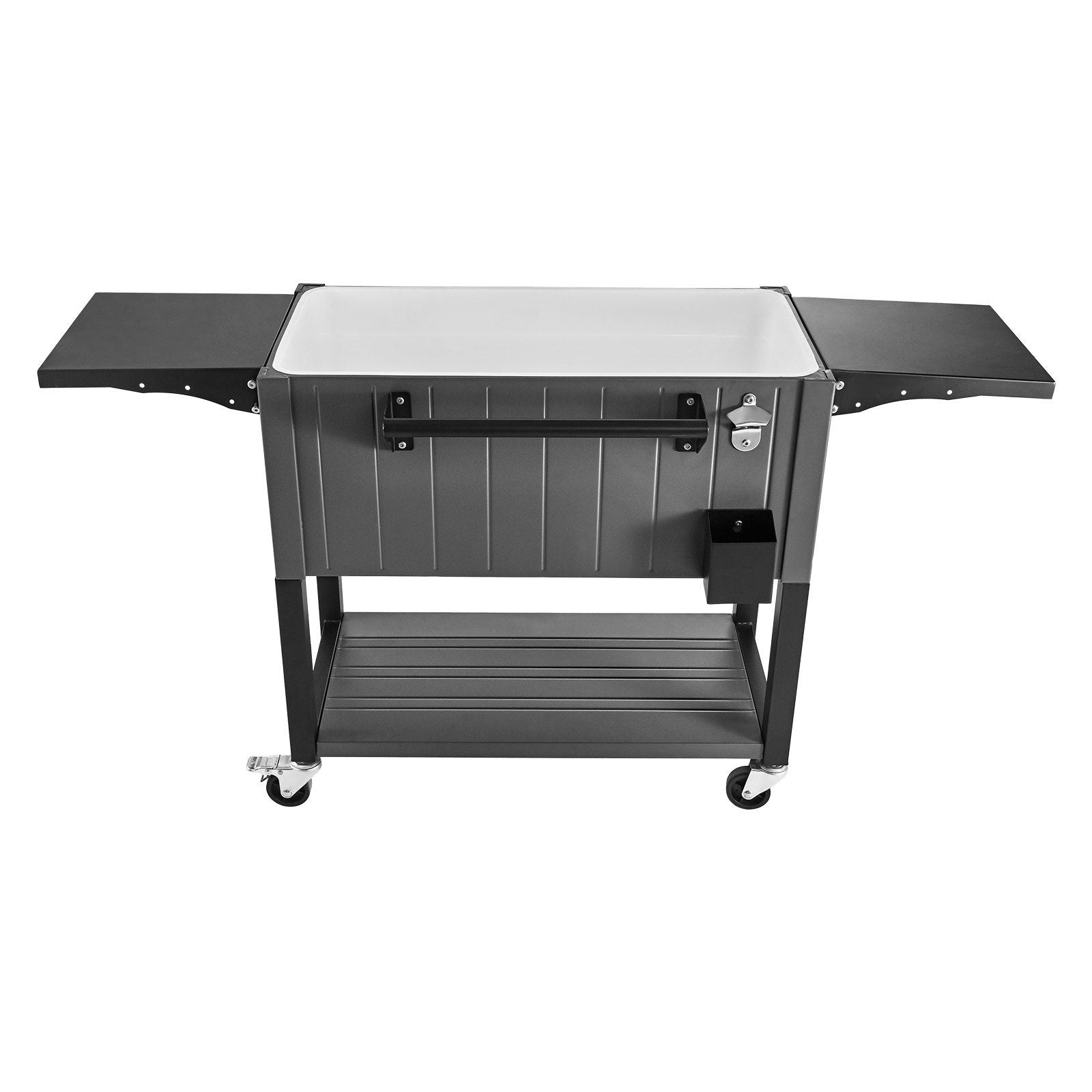 75.7L Rolling Ice Chest, Hold up to 50 Bottles / 110 Cans, Portable Patio Party Bar Drink Cooler Cart with V952-HWLQTCDZJHSHPA24Z001V0