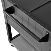 75.7L Rolling Ice Chest, Hold up to 50 Bottles / 110 Cans, Portable Patio Party Bar Drink Cooler Cart with V952-HWLQTCDZJHSHPA24Z001V0